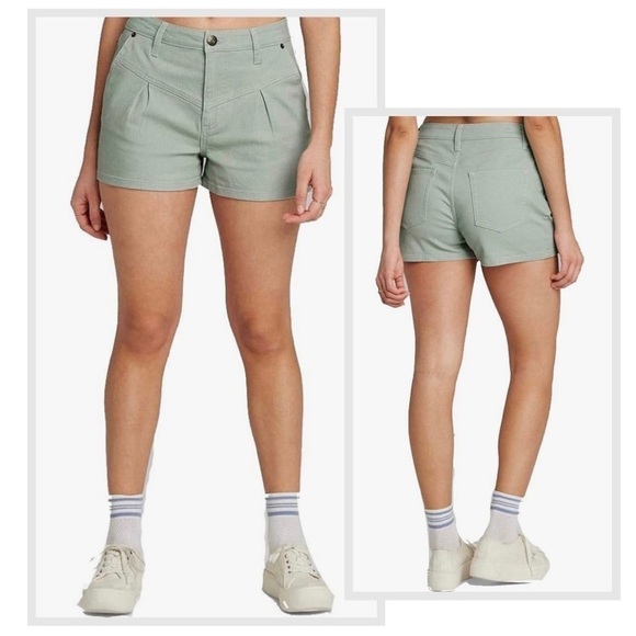 WILD FABLE High Rise Yoke Front 2” Inseam Olive Green Denim Shorts Army Womens 6 - Picture 16 of 16